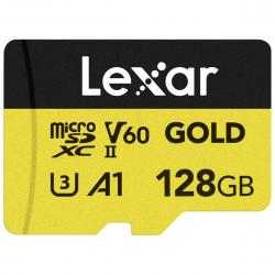 Lexar microSD GOLD UHS-II, R280/W100 C10/A1/U3 (V60) 128GB - Hukommelseskort