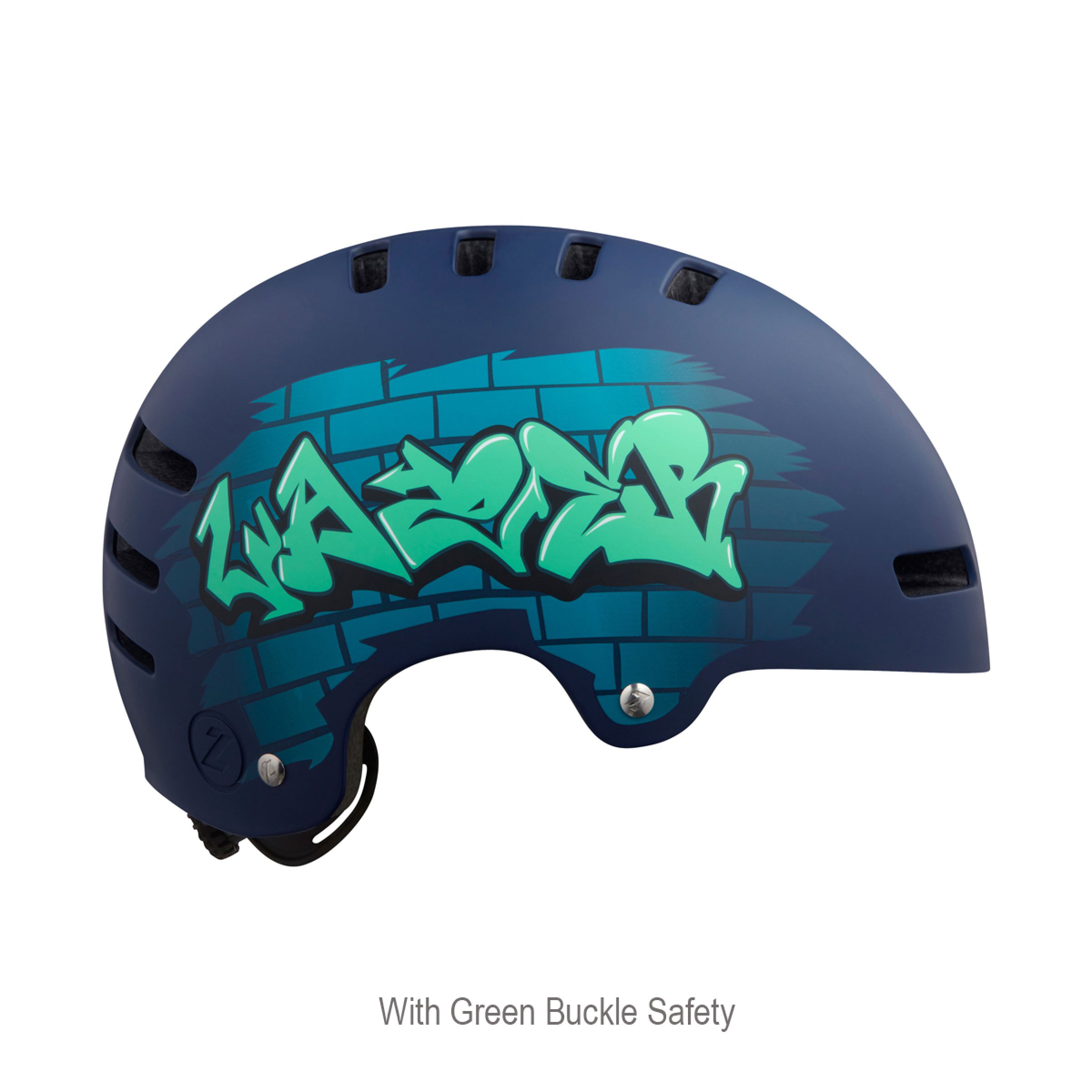 Lazer hjelm One+ GS Matte Blue Graffiti S - Cykelhjelm