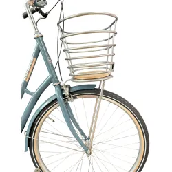 Atran Velo Kurv Ribb M. Bamboo Bund, Chrome - Cykelkurv