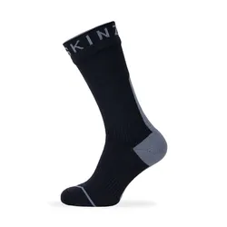 Sealskinz Briston Wp All Wt. Mid Sock W. Hydrostop - Black/Grey - Str. S - Sokker Sealskinz Briston Wp All Wt. Mid Sock W. Hydrostop - Black/Grey - Str. S - Sokker