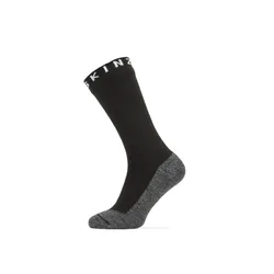 Sealskinz Nordelph Wp Warm Wt. Soft Mid Sock - Black/Grey Marl/White - Str. XL - Sokker Sealskinz Nordelph Wp Warm Wt. Soft Mid Sock - Black/Grey Marl/White - Str. XL - Sokker