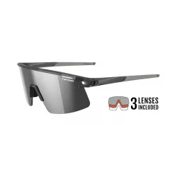 Tifosi Moab Lite Satin Vapor Silver Mirror/ac Red/clear - Solbriller